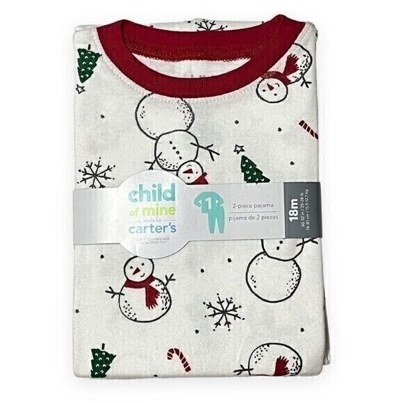 NWT Carter's Child‎ of Mine Toddler Holiday Pajamas 2-Piece Girl/Boy Size 18M - Picture 2 of 3